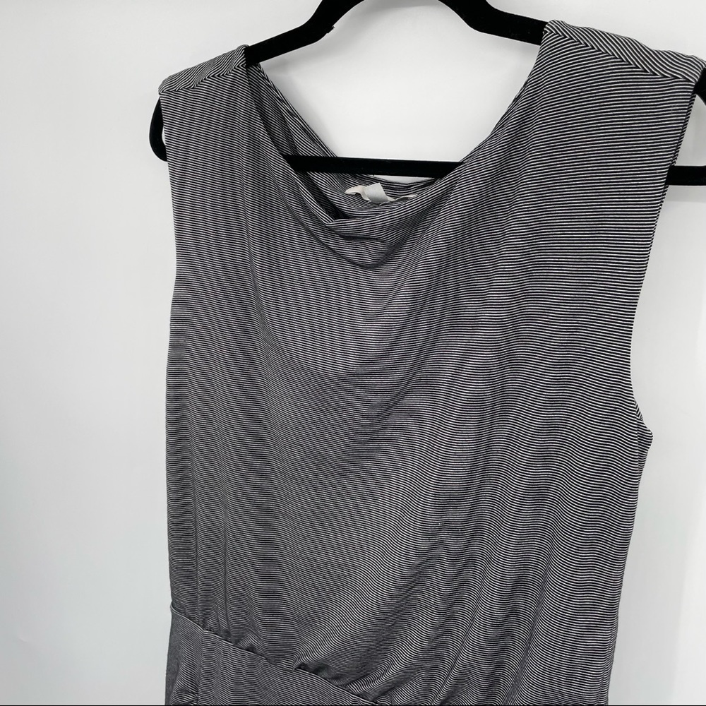 Athleta Dark Gray Striped Knit Athletic Dress - Picture 9 of 14